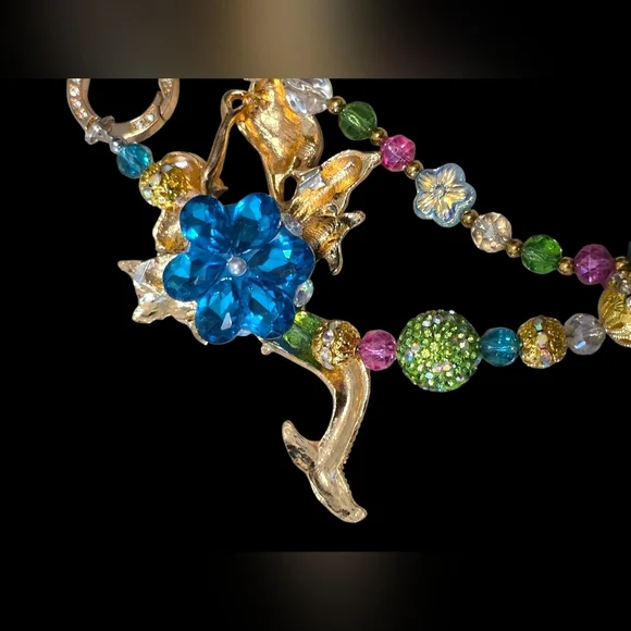 Mermaid Beaded Bag Charm With Multicolor Beads - Picture 2 of 3